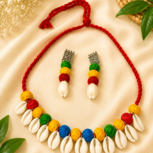 handmade cowrie shell jwellery set