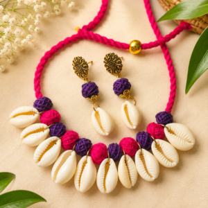 handmade cowrie shell jwellery set