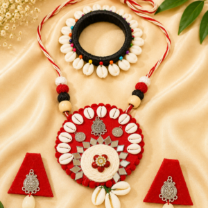 handmade cowrie shell jwellery set